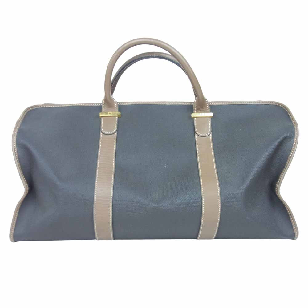 Dunhill ダンヒル キャンバス レザー ボストンバッグ ダークブラウン系【中古】