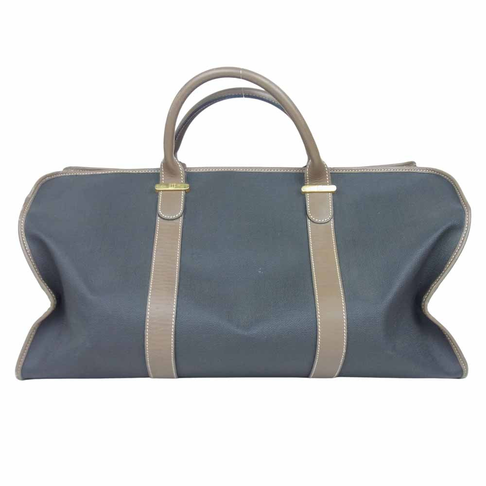 Dunhill ダンヒル キャンバス レザー ボストンバッグ ダークブラウン系【中古】