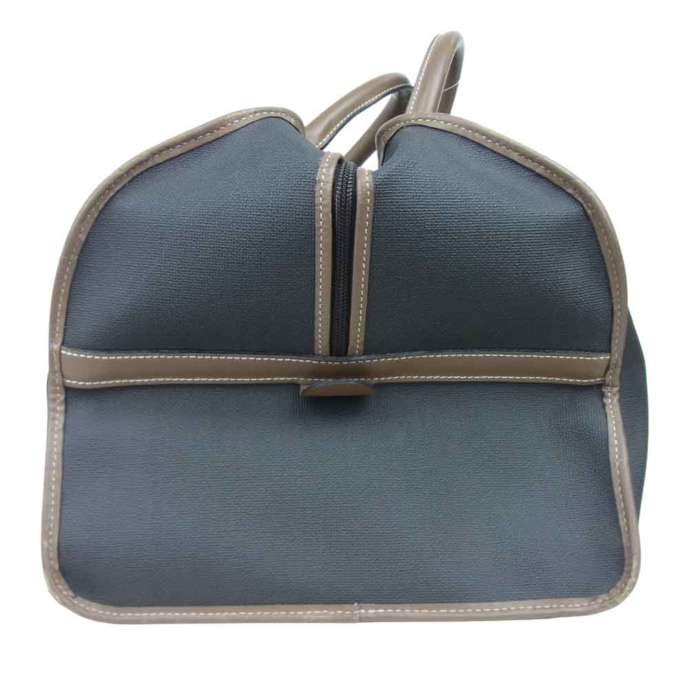 Dunhill ダンヒル キャンバス レザー ボストンバッグ ダークブラウン系【中古】