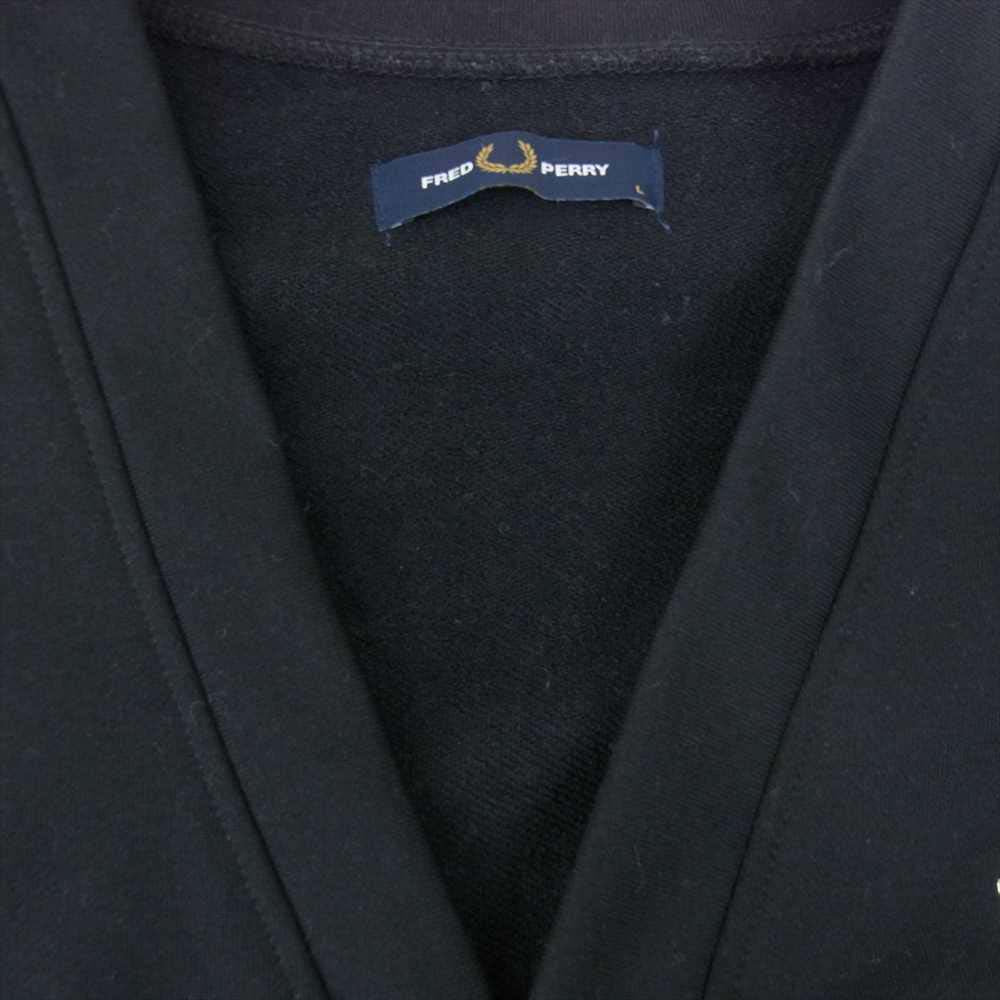 FRED PERRY フレッドペリー F1808 LOOPBACK CARDIGAN ロゴ刺繍 カーディガン ブラック系 L【中古】