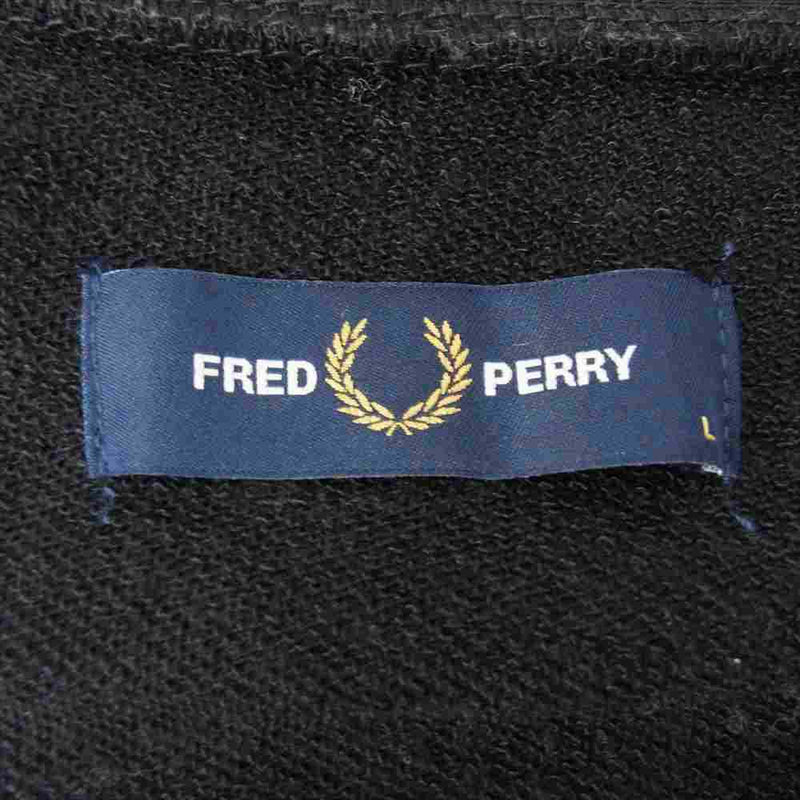 FRED PERRY フレッドペリー F1808 LOOPBACK CARDIGAN ロゴ刺繍 カーディガン ブラック系 L【中古】