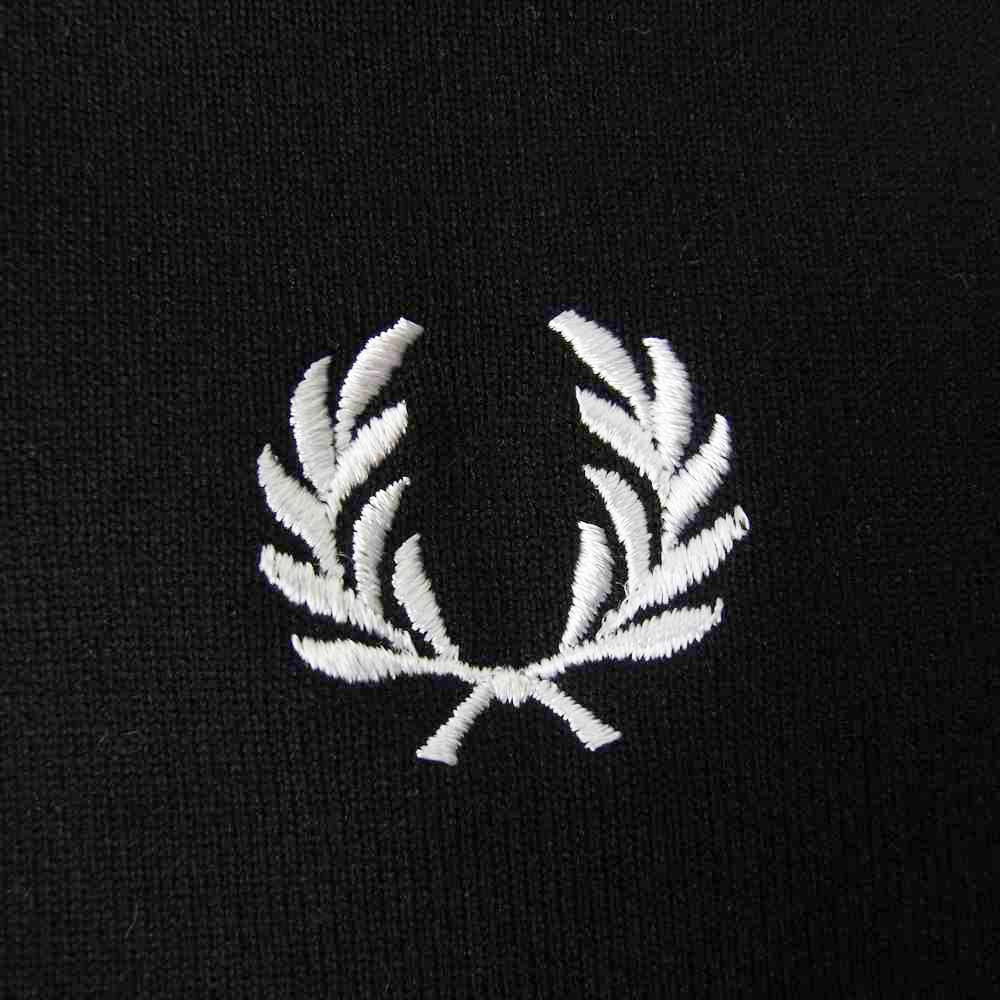 FRED PERRY フレッドペリー F1808 LOOPBACK CARDIGAN ロゴ刺繍 カーディガン ブラック系 L【中古】