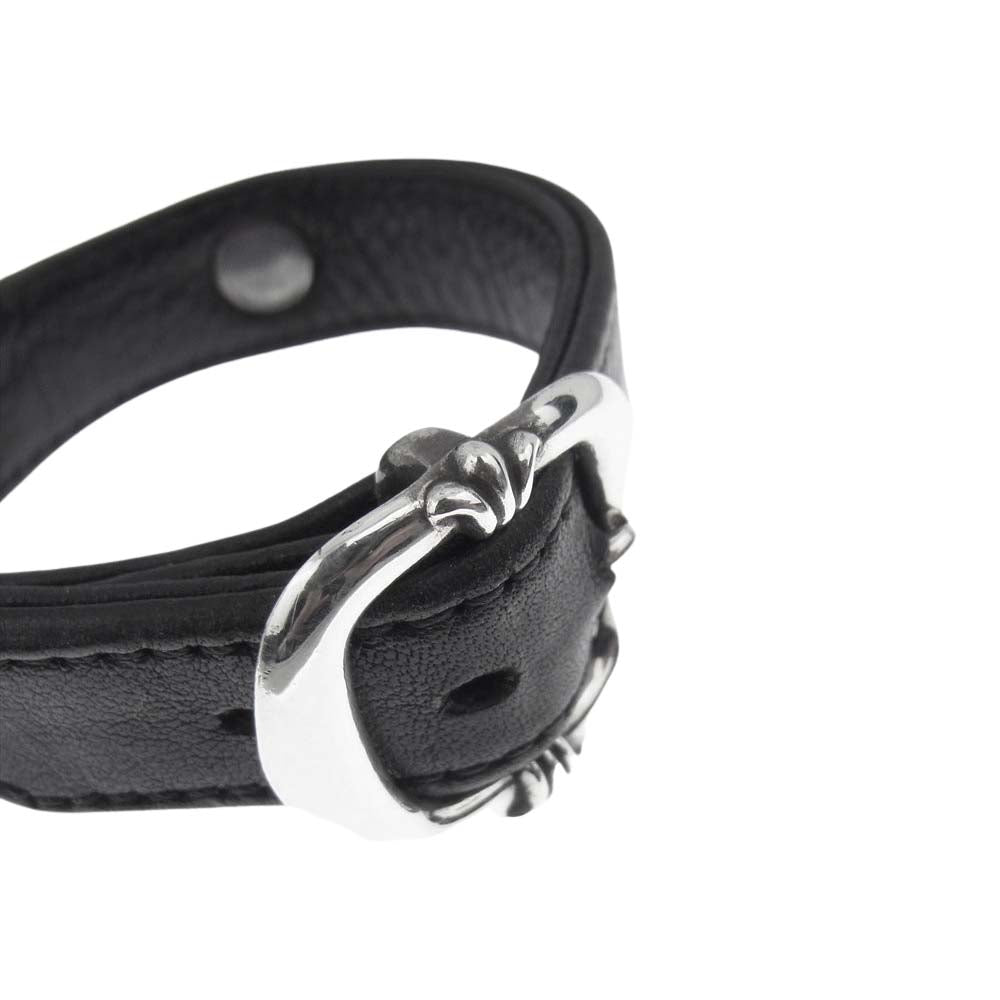 CHROME HEARTS クロムハーツ（原本無） ガンスリンガー CHラベル レザー ブレスレット ブラック系【中古】