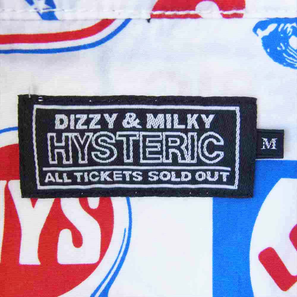 HYSTERIC GLAMOUR ヒステリックグラマー 02213AH03304 HYS LOVE IT柄 ショートカラー シャツ ホワイト系 M【美品】【中古】
