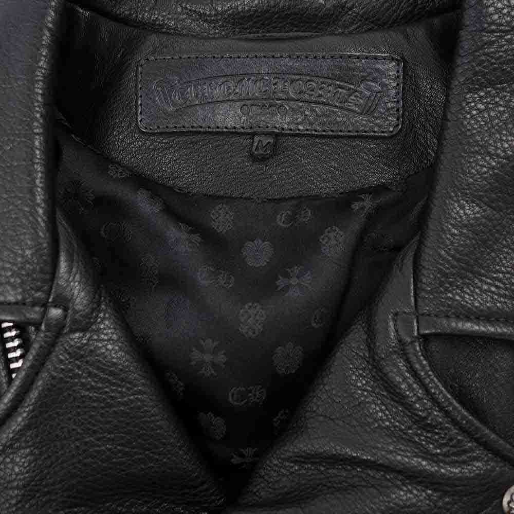 CHROME HEARTS クロムハーツ（原本有） 国内正規品 JJ DEAN JJディーン シルク ダガージップ ライダース レザー ブラック系 M【極上美品】【中古】