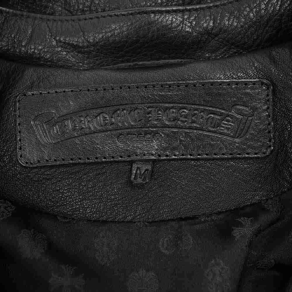 CHROME HEARTS クロムハーツ（原本有） 国内正規品 JJ DEAN JJディーン シルク ダガージップ ライダース レザー ブラック系 M【極上美品】【中古】
