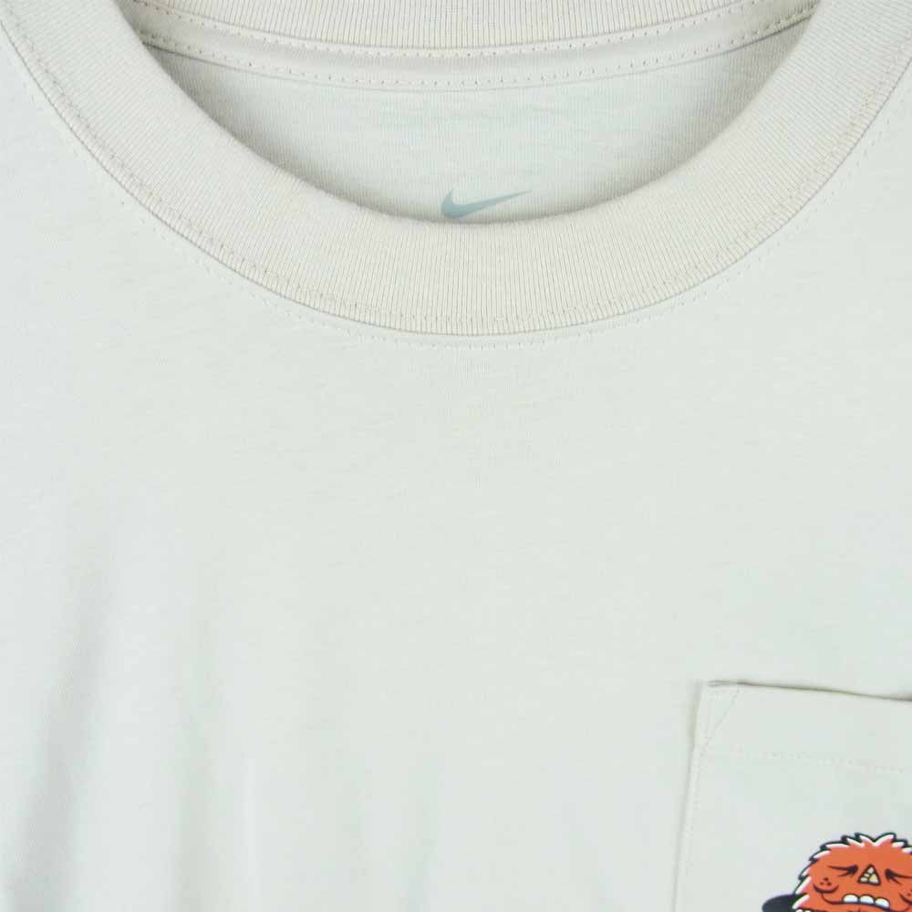 NIKE ナイキ CZ6176-104 ロングスリーブ ポケット スケート プリント 長袖 Tシャツ オフホワイト系 S【新古品】【未使用】【中古】