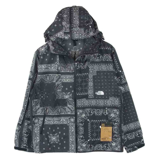 THE NORTH FACE ノースフェイス NP71535 NOVELTY COMPACT JACKET ノベルティ コンパクト ジャケット バンダナ ペイズリー 柄 RB バンダナリニューアルブラック S【新古品】【未使用】【中古】