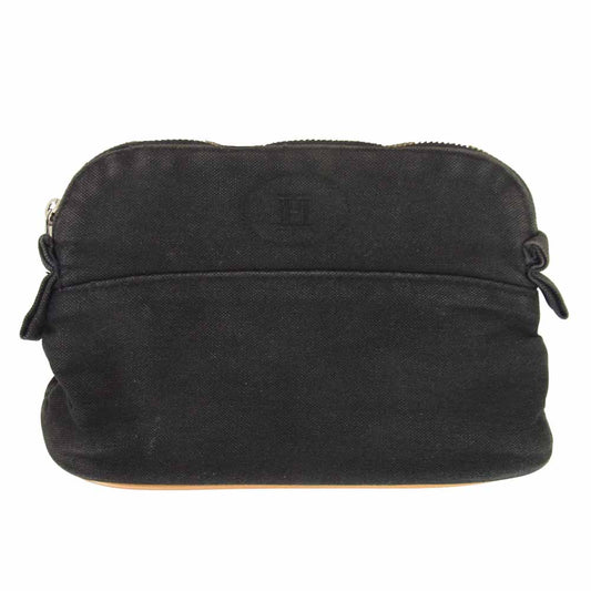 HERMES エルメス ポリード　コットンポーチ ブラック系 表記無し【中古】