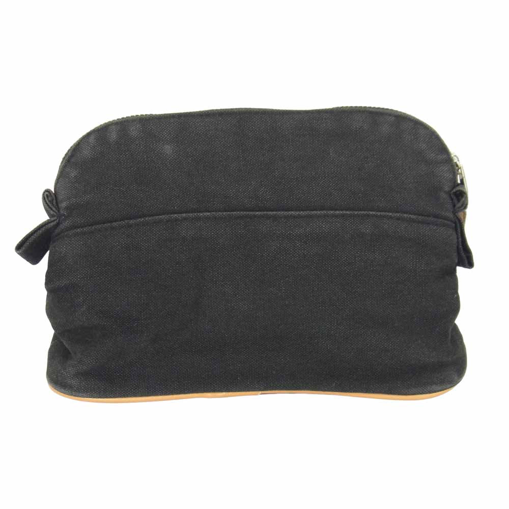 HERMES エルメス ポリード　コットンポーチ ブラック系 表記無し【中古】