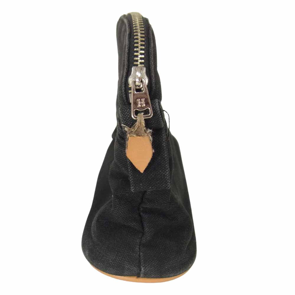 HERMES エルメス ポリード　コットンポーチ ブラック系 表記無し【中古】