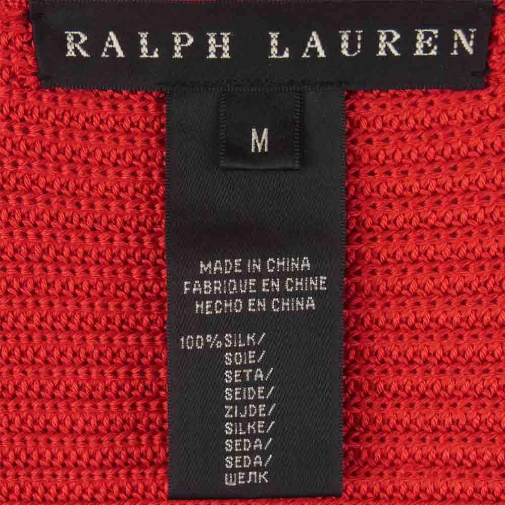 RALPH LAUREN ラルフローレン ブラックレーベル シルク100％ ドレープ ニット カーディガン レッド系 M【中古】