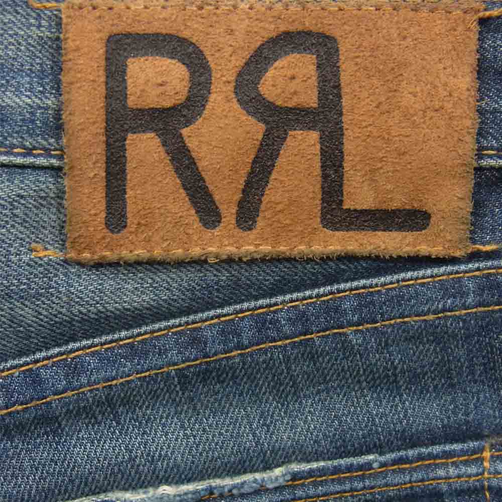 RRL ダブルアールエル ダメージ加工 スリム デニム パンツ コットン アメリカ製 インディゴブルー系 26【中古】