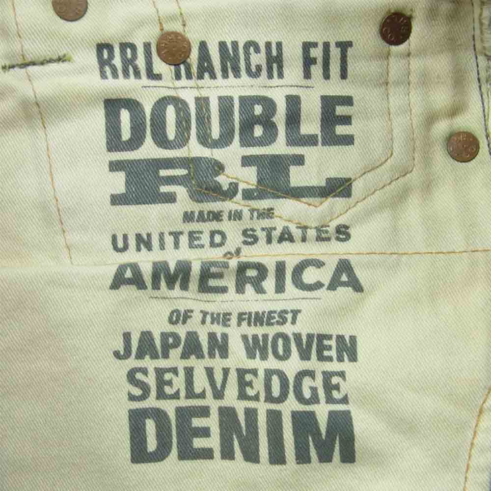 RRL ダブルアールエル ダメージ加工 スリム デニム パンツ コットン アメリカ製 インディゴブルー系 26【中古】