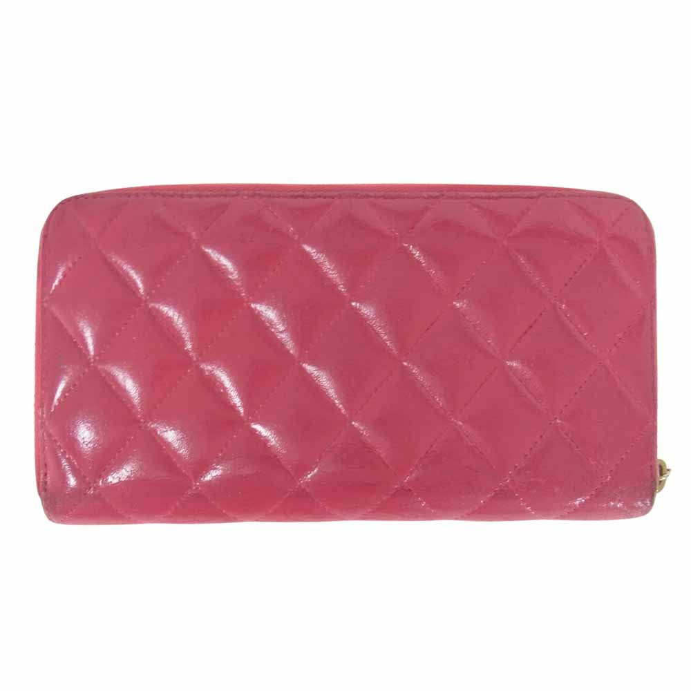 CHANEL シャネル マトラッセ ココマーク ラウンドファスナー ピンク系 表記無し【中古】