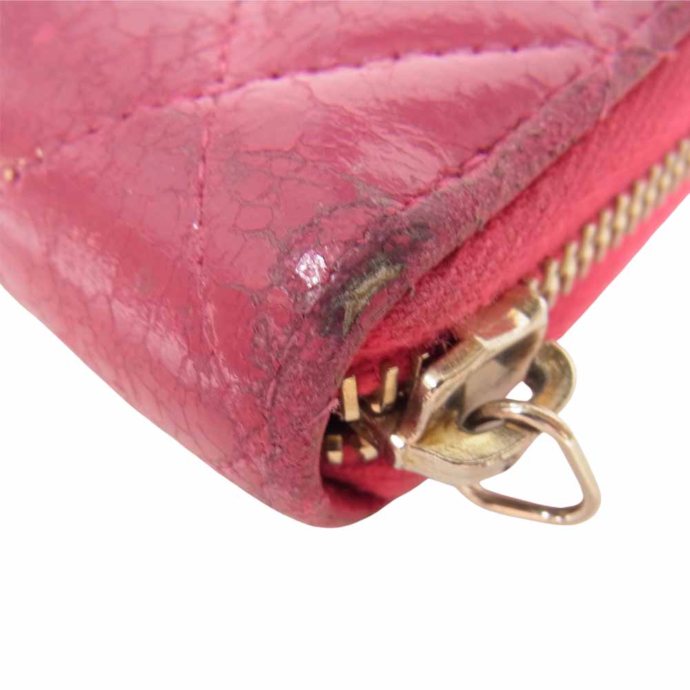 CHANEL シャネル マトラッセ ココマーク ラウンドファスナー ピンク系 表記無し【中古】