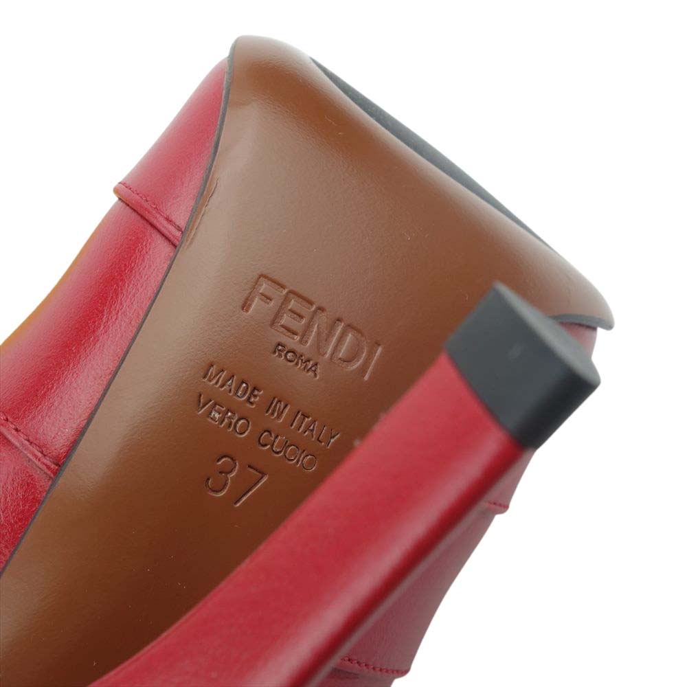 FENDI フェンディ ロココ アンクル ブーツ レッド系 37【極上美品】【中古】