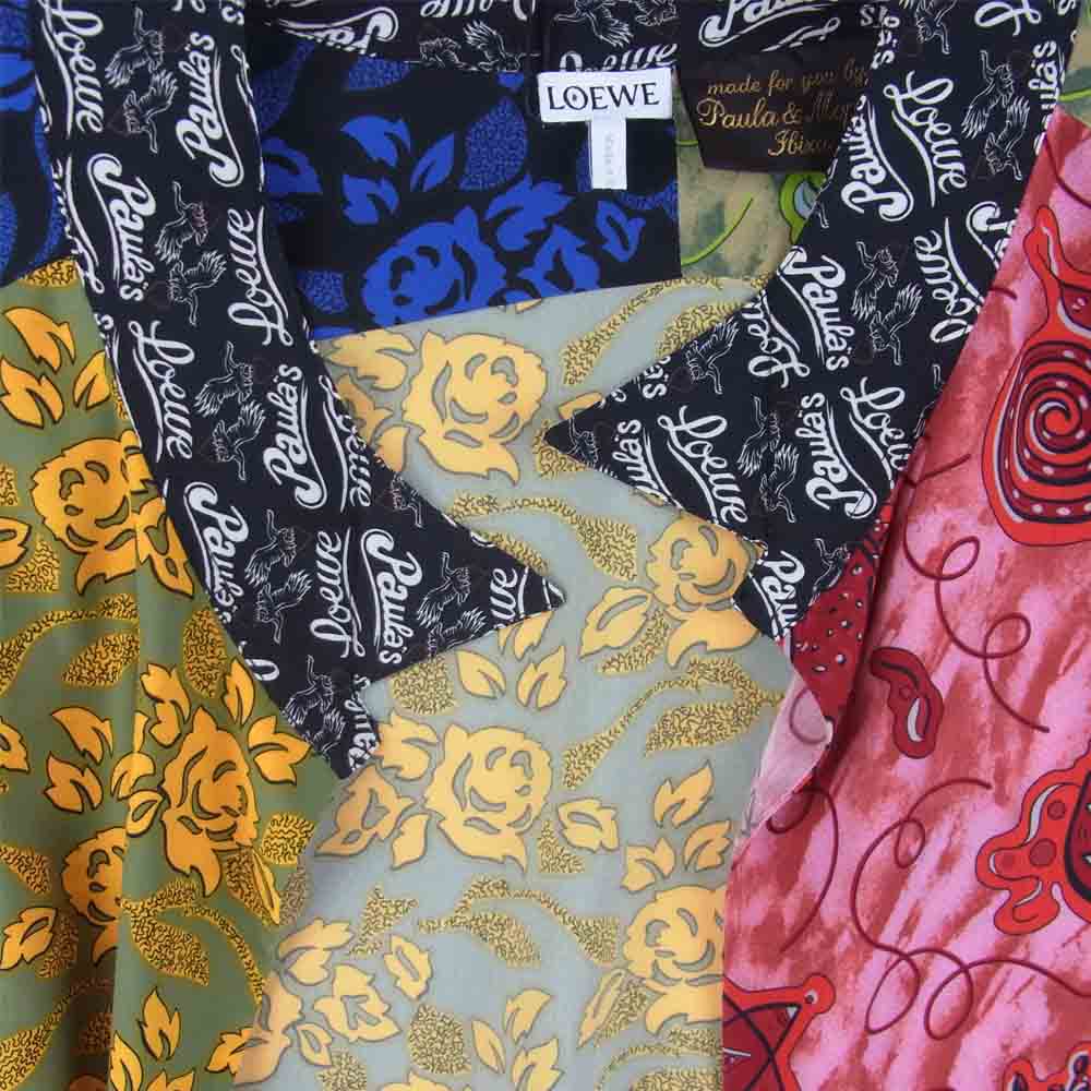 LOEWE ロエベ 国内正規品 PAULA PRINT WRAP SHIRTDRESS 総柄 シャツ ドレス カーディガン マルチカラー系 38【新古品】【未使用】【中古】
