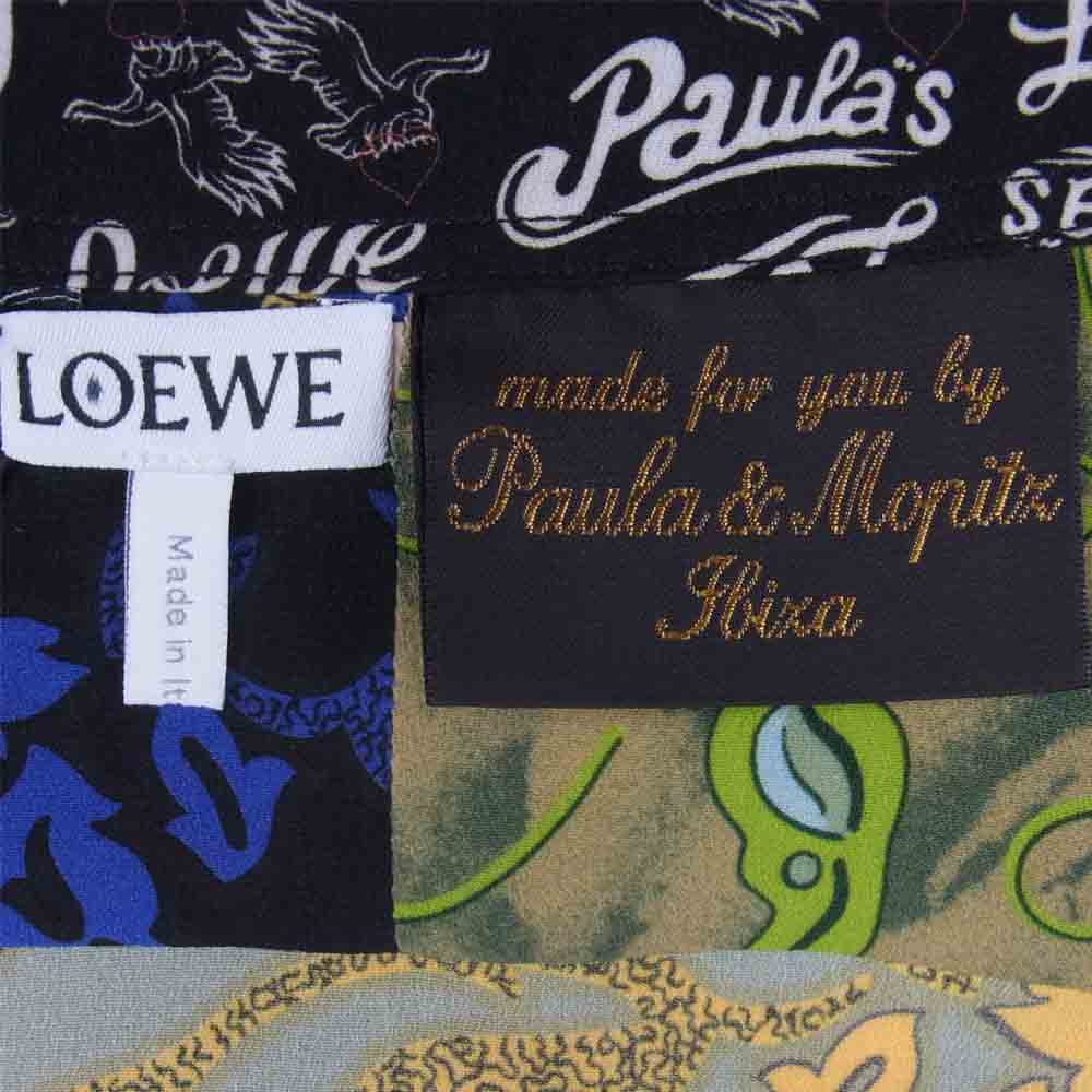 LOEWE ロエベ 国内正規品 PAULA PRINT WRAP SHIRTDRESS 総柄 シャツ ドレス カーディガン マルチカラー系 38【新古品】【未使用】【中古】