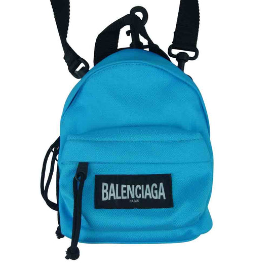 BALENCIAGA バレンシアガ 21SS 656060 OVERSIZED MINI BACKPACK ミニ バックパック ショルダー バッグ ライトブルー系【極上美品】【中古】