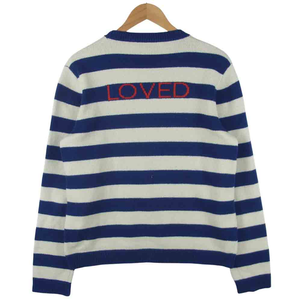 GUCCI グッチ 18SS 499250 X9186 国内正規品 TIGER HEAD LOVED タイガーヘッド ボーダー ニット ブルー系 ホワイト系 M【中古】