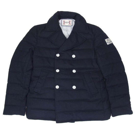 MONCLER モンクレール GAMME BLEU ガムブルー 国内正規品 GIACCONE ダウン ジャケット Pコート ネイビー系 1【中古】