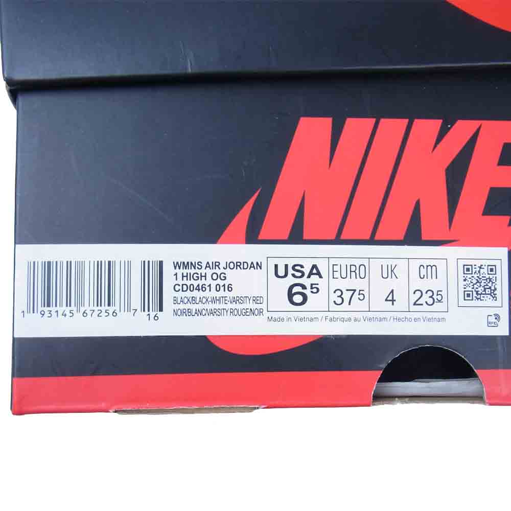 NIKE ナイキ CD0461-016  WMNS AIR JORDAN 1 HIGH OG SATIN BLACK TOE ウィメンズ エアジョーダン ワン ハイ 23.5cm【中古】