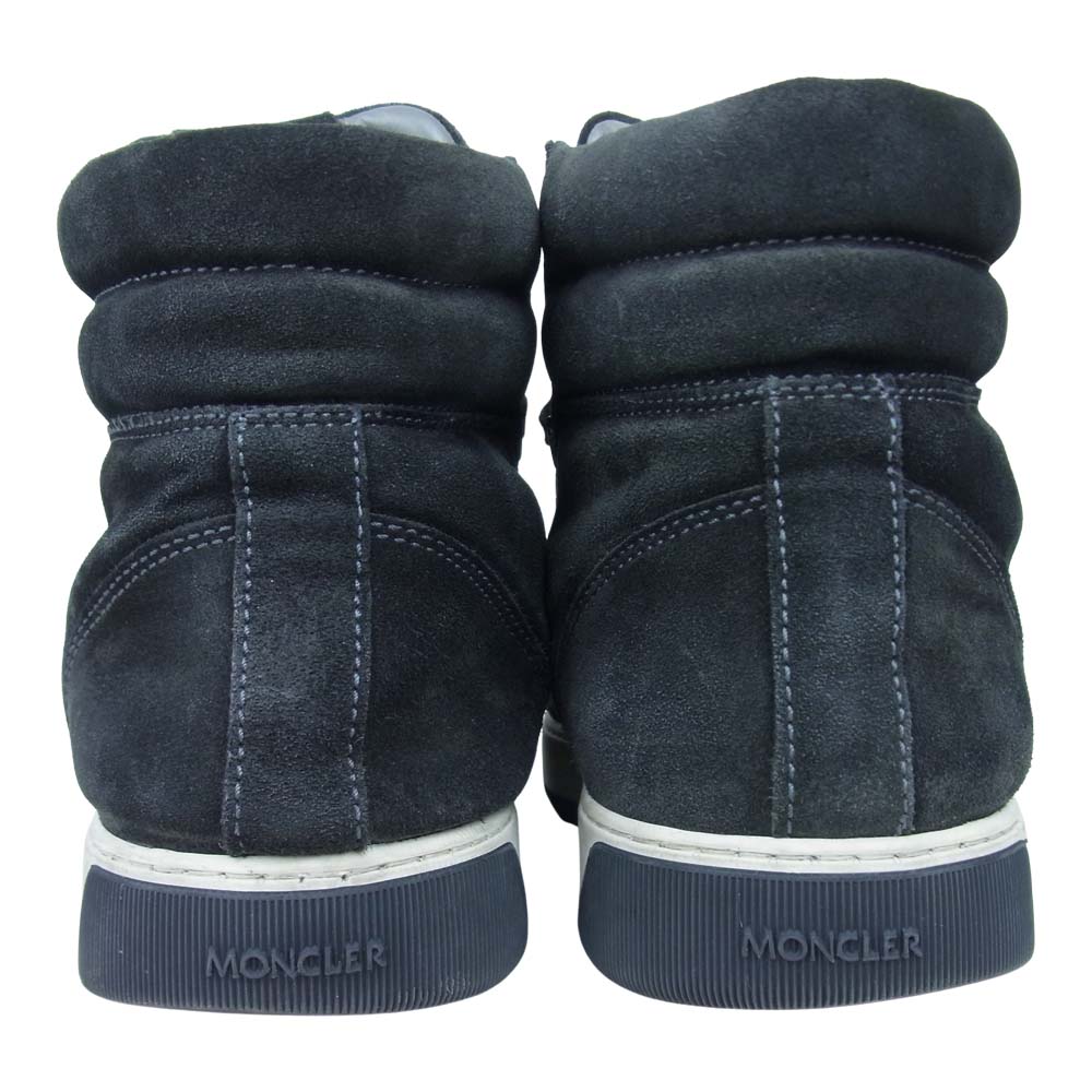 MONCLER モンクレール スエード レザー ハイカット スニーカー シューズ ブラック系 42【中古】