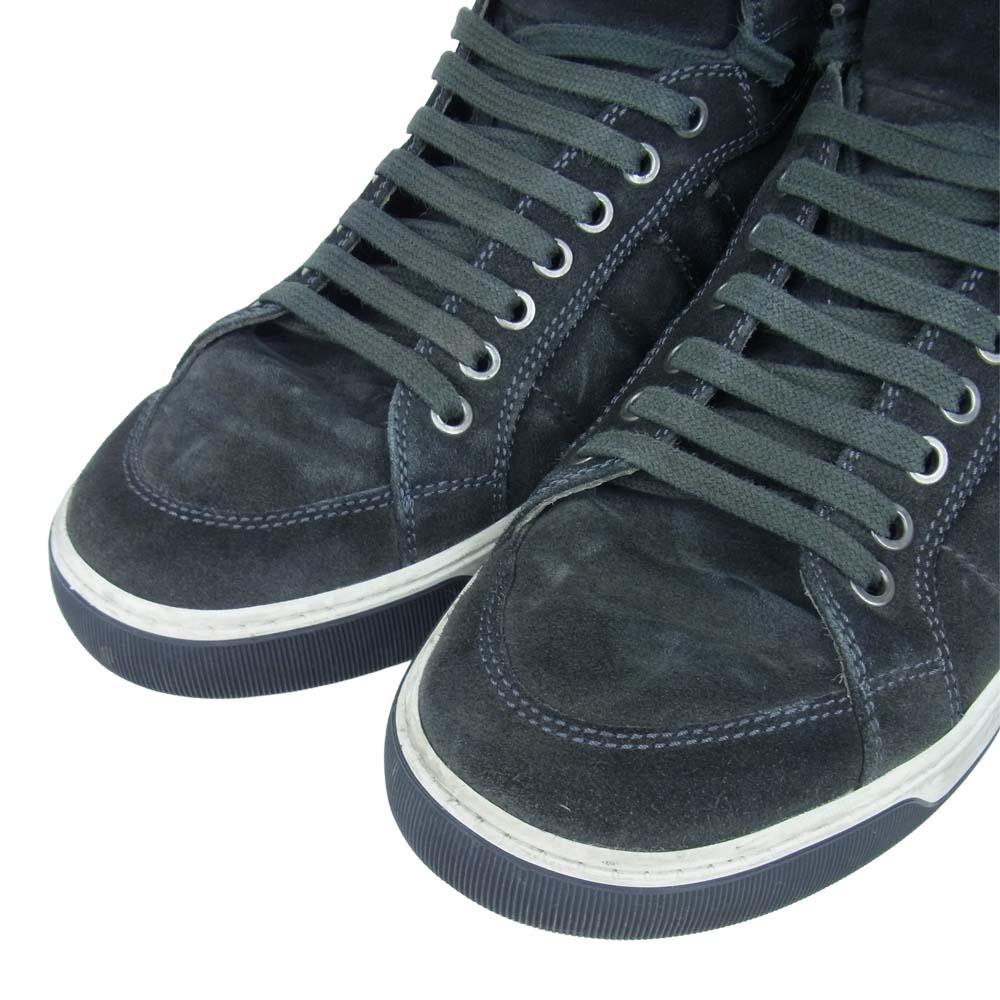MONCLER モンクレール スエード レザー ハイカット スニーカー シューズ ブラック系 42【中古】