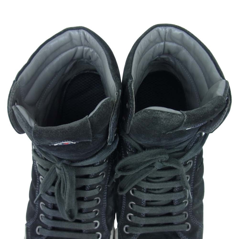 MONCLER モンクレール スエード レザー ハイカット スニーカー シューズ ブラック系 42【中古】