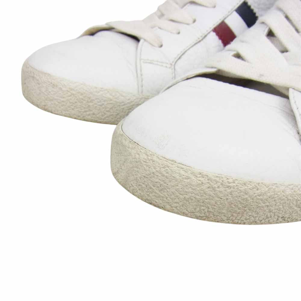 MONCLER モンクレール トリコロールライン レザー ハイカット スニーカー シューズ ホワイト系 43【中古】