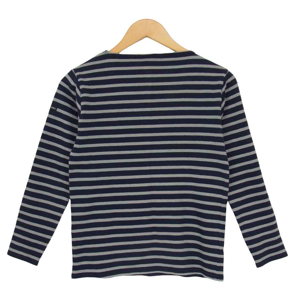 SAINT JAMES セントジェームス OUESSANT ウエッソン 長袖Tシャツ ボーダー 紺灰 グレー系 L【中古】