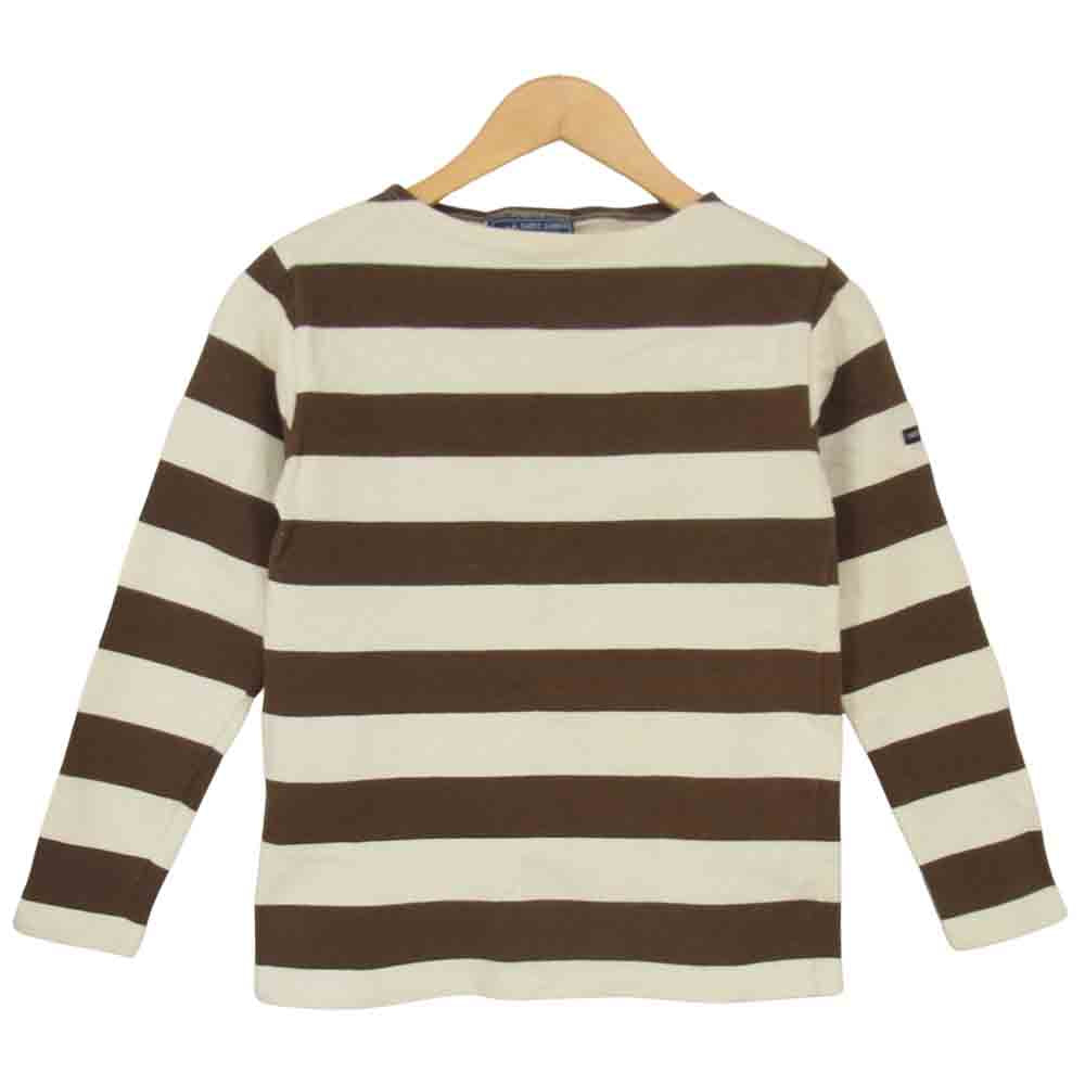 SAINT JAMES セントジェームス OUESSANT ウエッソン 長袖Tシャツ ボーダー  ブラウン系 XXS【中古】