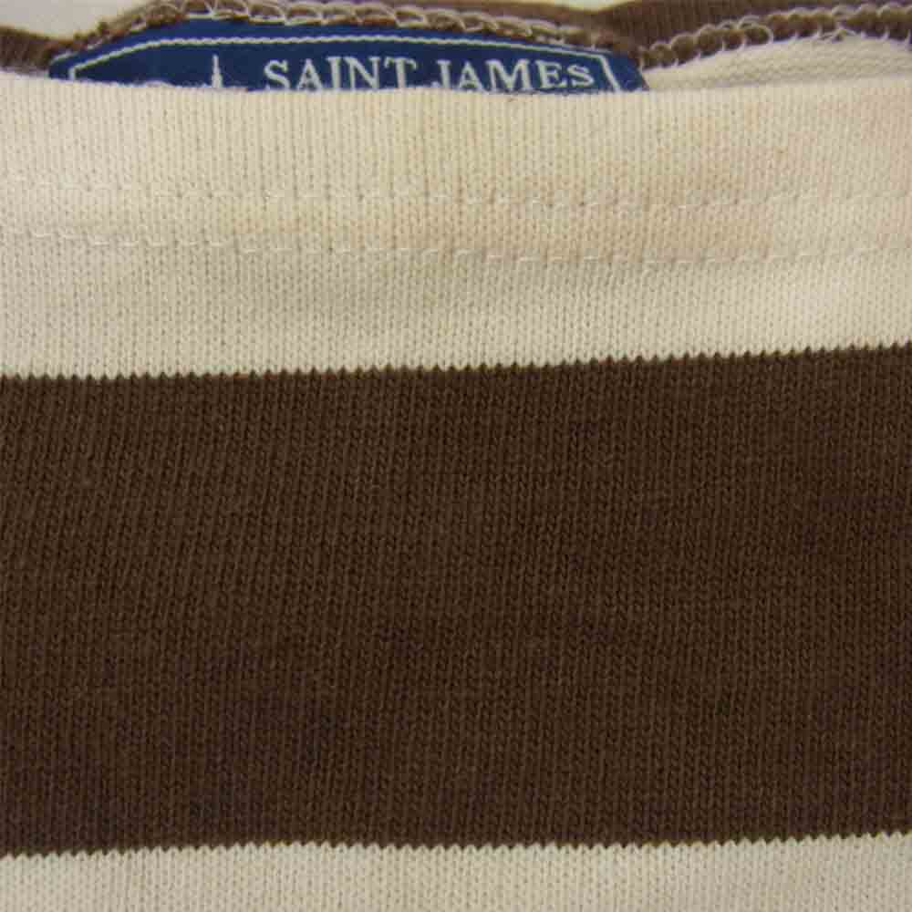 SAINT JAMES セントジェームス OUESSANT ウエッソン 長袖Tシャツ ボーダー  ブラウン系 XXS【中古】
