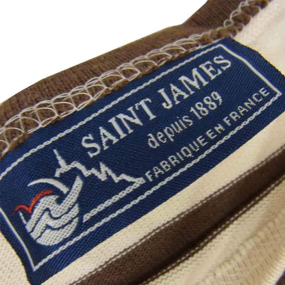 SAINT JAMES セントジェームス OUESSANT ウエッソン 長袖Tシャツ ボーダー  ブラウン系 XXS【中古】