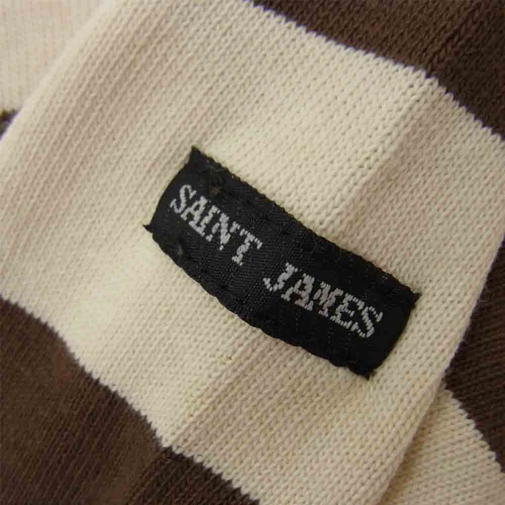 SAINT JAMES セントジェームス OUESSANT ウエッソン 長袖Tシャツ ボーダー  ブラウン系 XXS【中古】