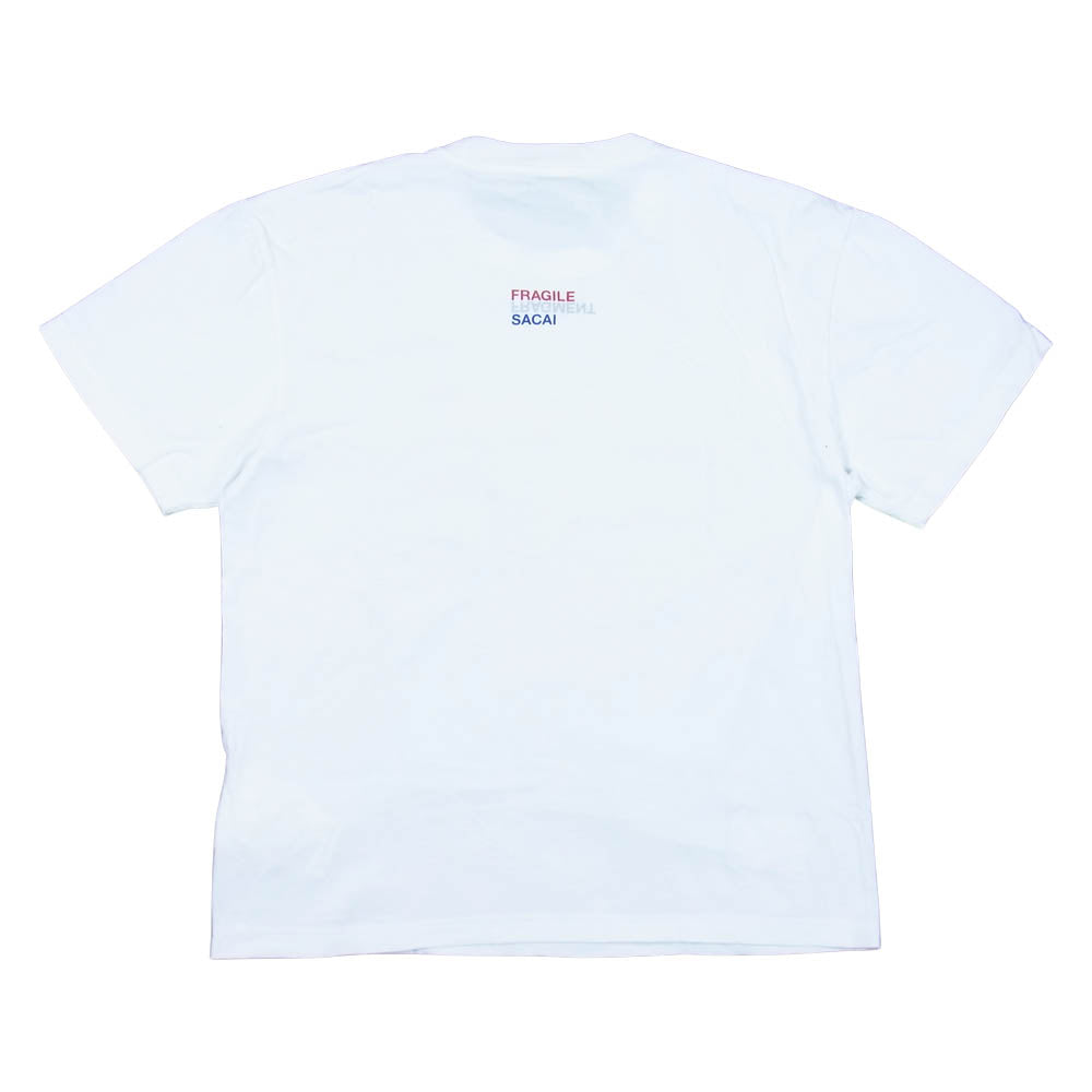 Sacai サカイ 19SS 19-02024M FRAGMENT NOT TEE フラグメント ロゴ プリント 半袖 Tシャツ ホワイト系 2【中古】
