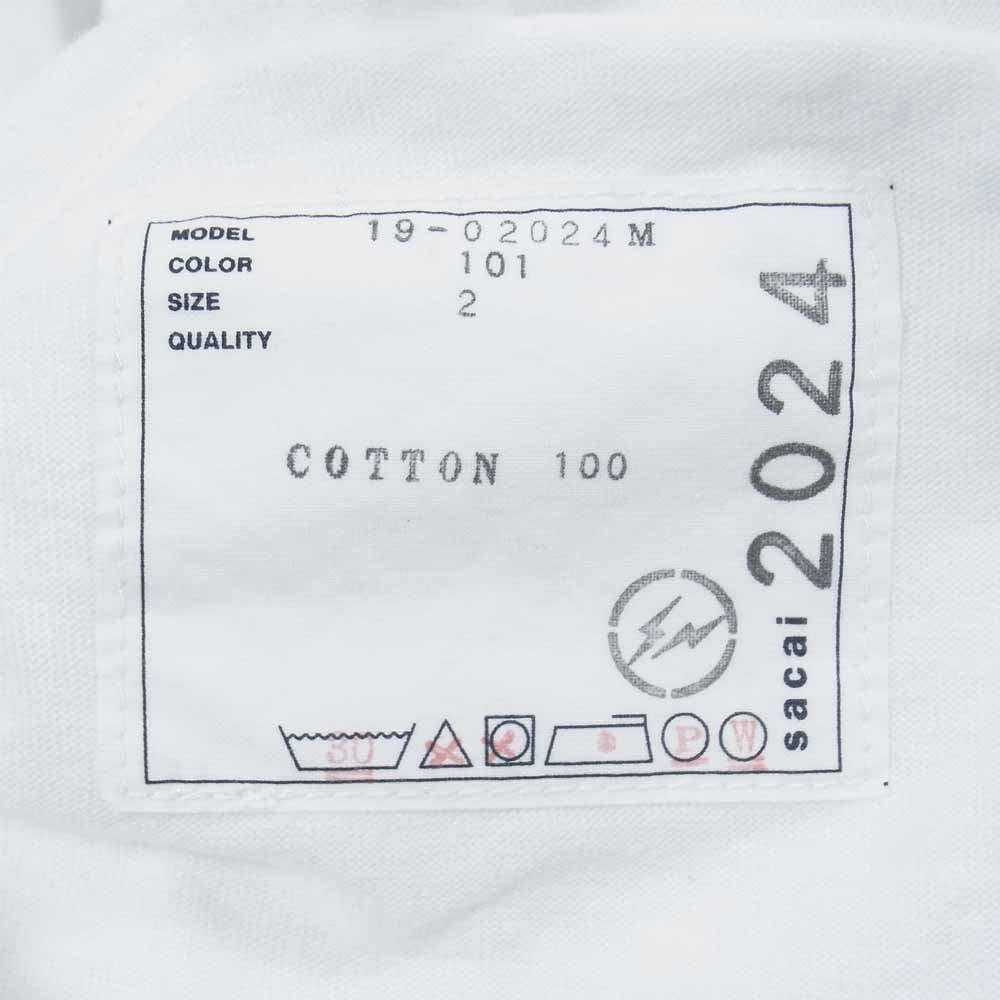 Sacai サカイ 19SS 19-02024M FRAGMENT NOT TEE フラグメント ロゴ プリント 半袖 Tシャツ ホワイト系 2【中古】