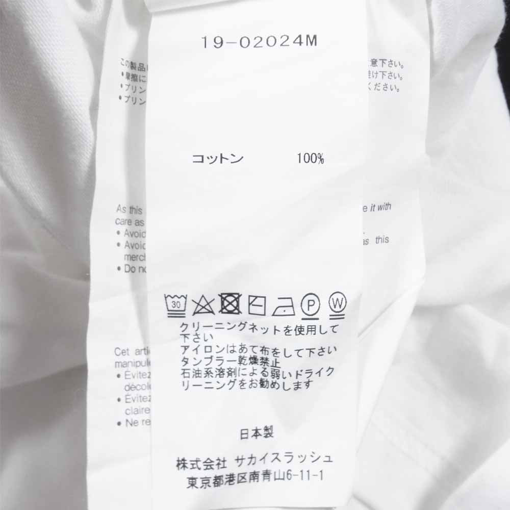 Sacai サカイ 19SS 19-02024M FRAGMENT NOT TEE フラグメント ロゴ プリント 半袖 Tシャツ ホワイト系 2【中古】