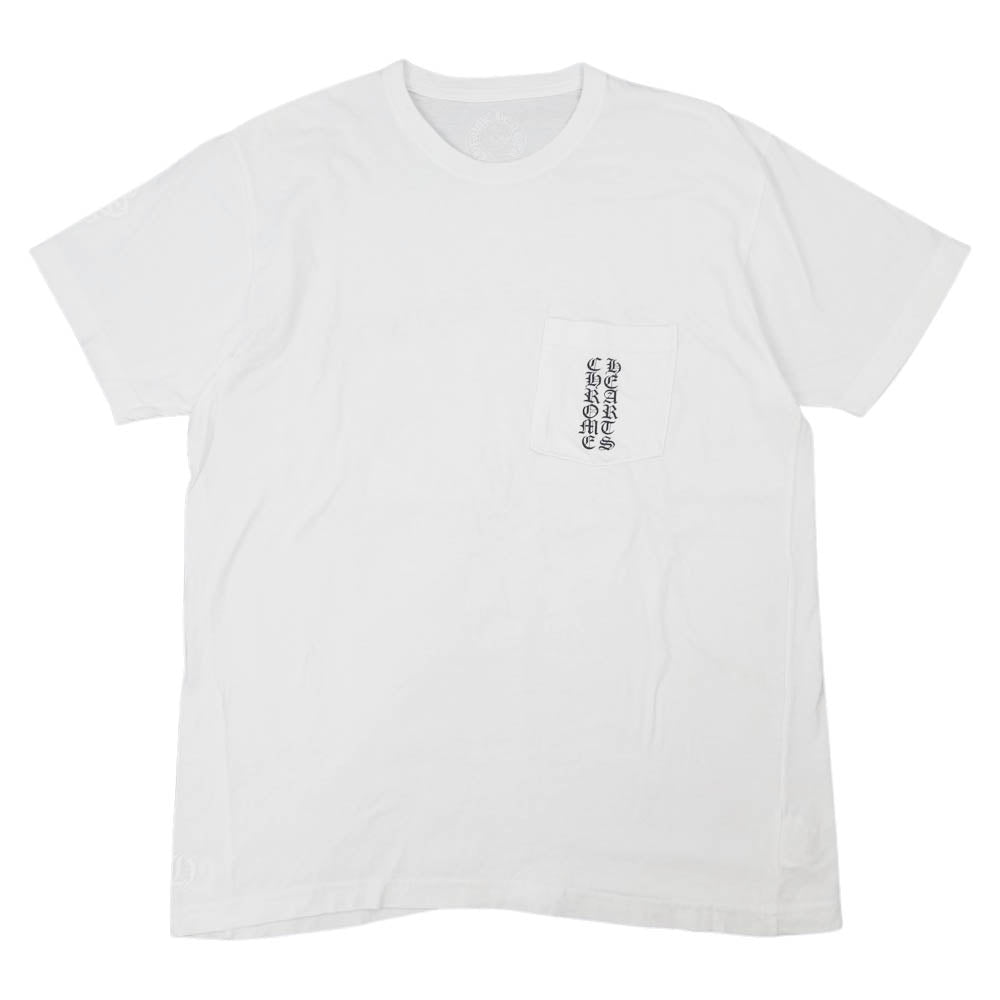 CHROME HEARTS クロムハーツ（原本無） 国内正規品 セメタリークロス スクロールラベル 半袖 ポケット Tシャツ ホワイト系 L【中古】
