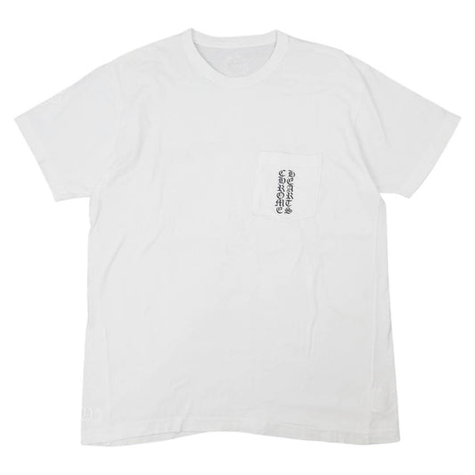 CHROME HEARTS クロムハーツ（原本無） 国内正規品 セメタリークロス スクロールラベル 半袖 ポケット Tシャツ ホワイト系 L【中古】
