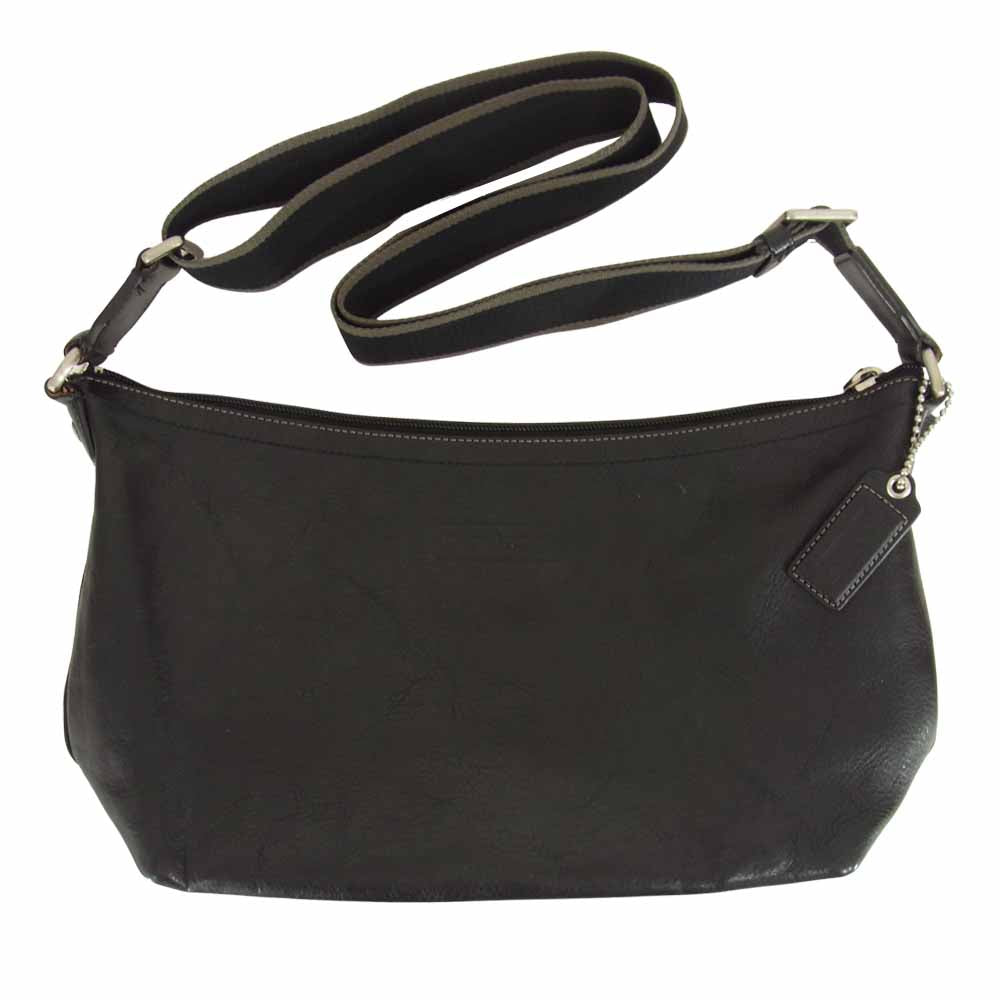 COACH コーチ F70559 ヘリテージ ウェブレザー スモール クロス ボディ バッグ ブラック系【中古】
