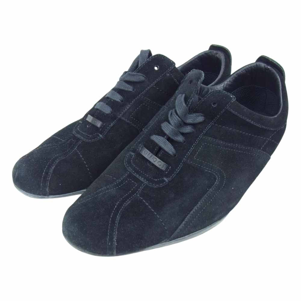 GUCCI グッチ 115340 スエード ローカット スニーカー シューズ ブラック系 41【中古】
