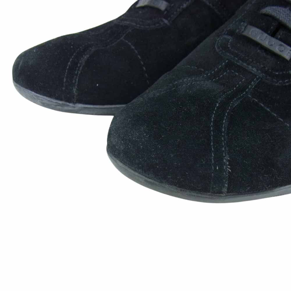 GUCCI グッチ 115340 スエード ローカット スニーカー シューズ ブラック系 41【中古】