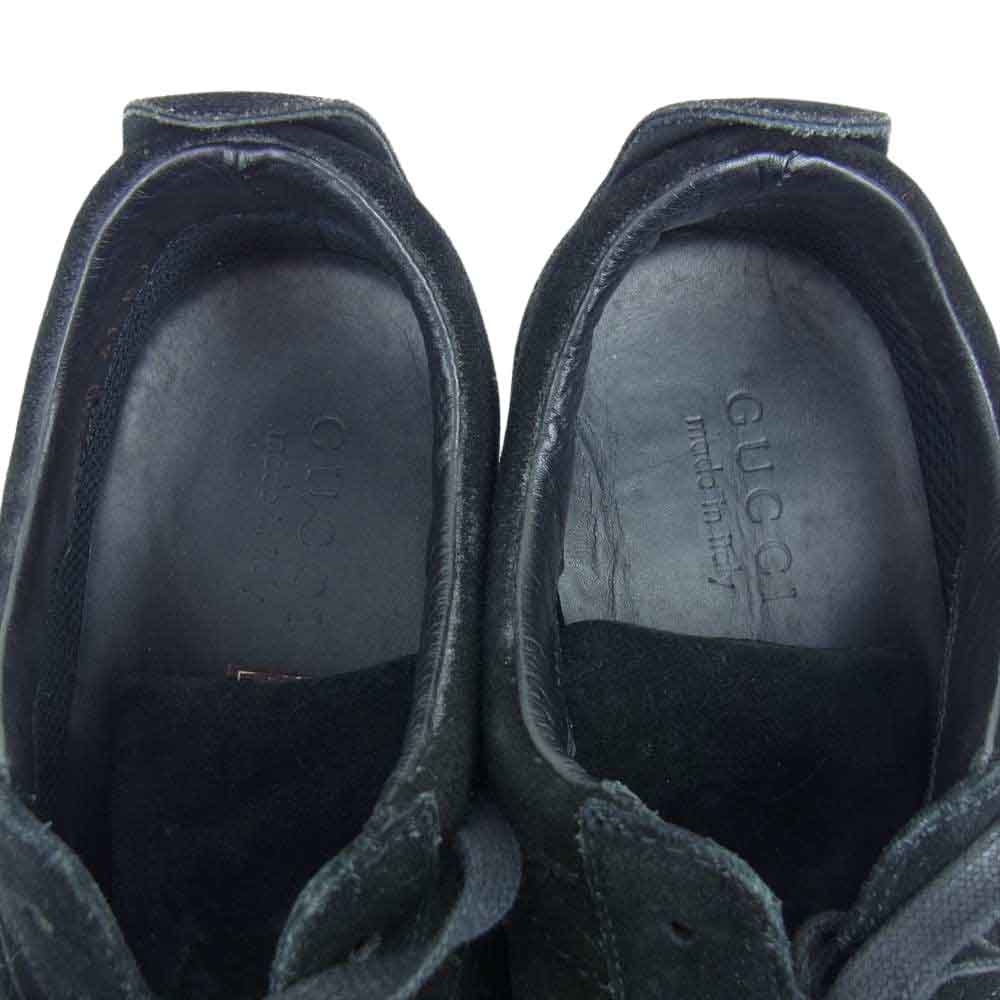 GUCCI グッチ 115340 スエード ローカット スニーカー シューズ ブラック系 41【中古】