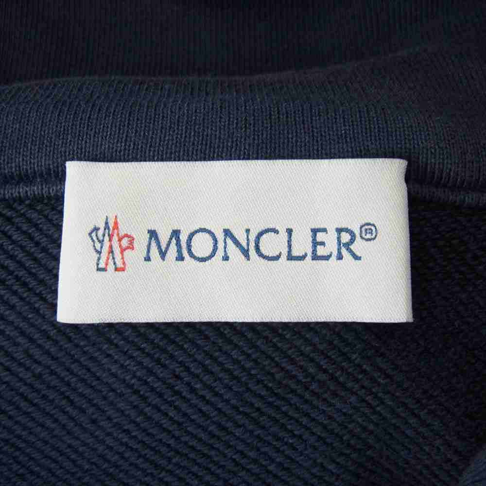 MONCLER モンクレール C10918400000 8098U 国内正規品 MAGLIA CARDIGAN トリコロールワッペン ジップ パーカー ネイビー系 L【中古】