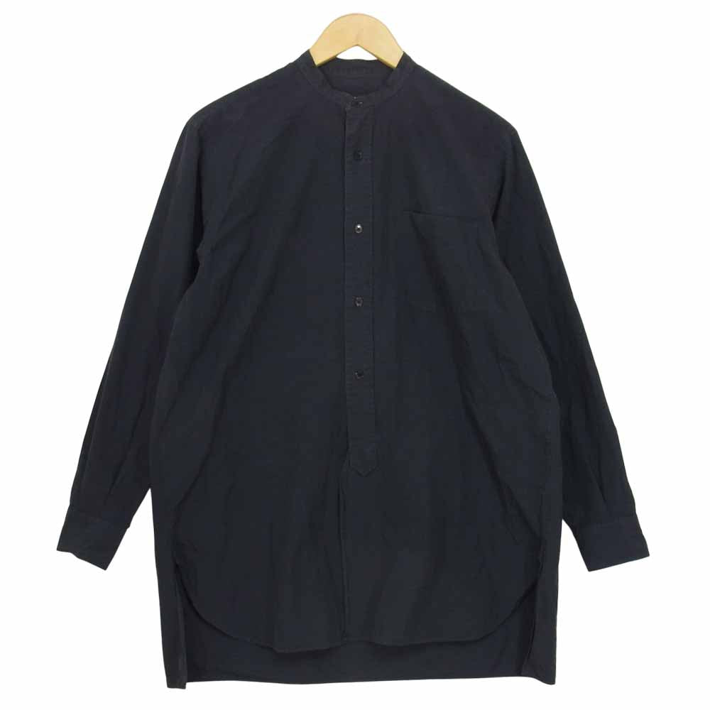 COMOLI コモリ 19AW Q03-02002 Band color shirt バンドカラー シャツ ブラック系 1【中古】