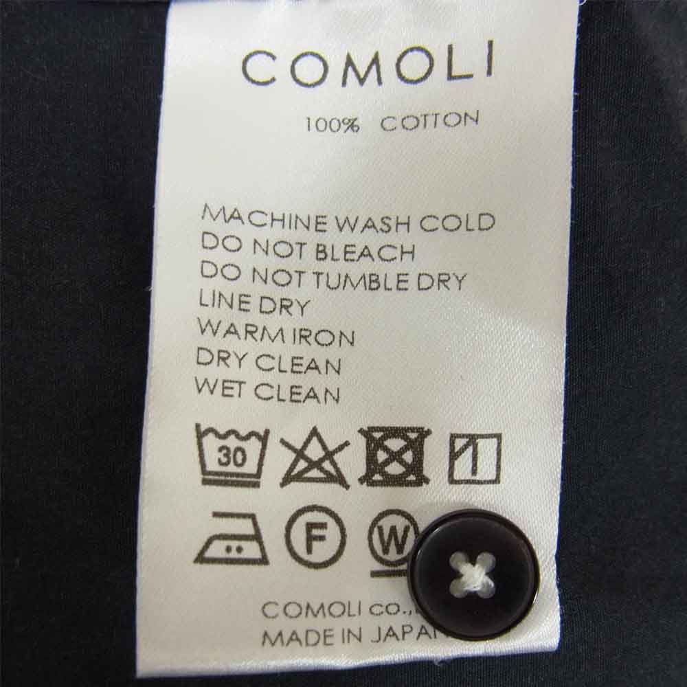 COMOLI コモリ 19AW Q03-02002 Band color shirt バンドカラー シャツ ブラック系 1【中古】