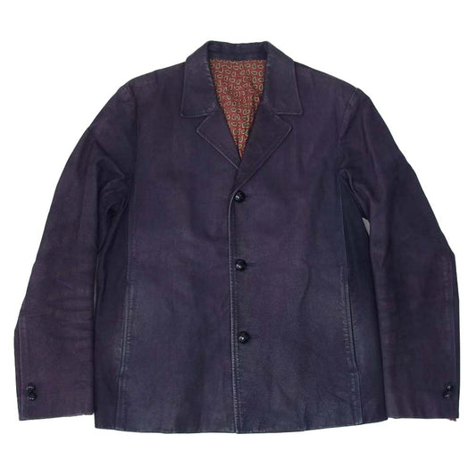 NUMBER(N)INE ナンバーナイン 03AW カート期 裏地ペイズリー柄 カウレザー テーラードジャケット パープル系 3【中古】