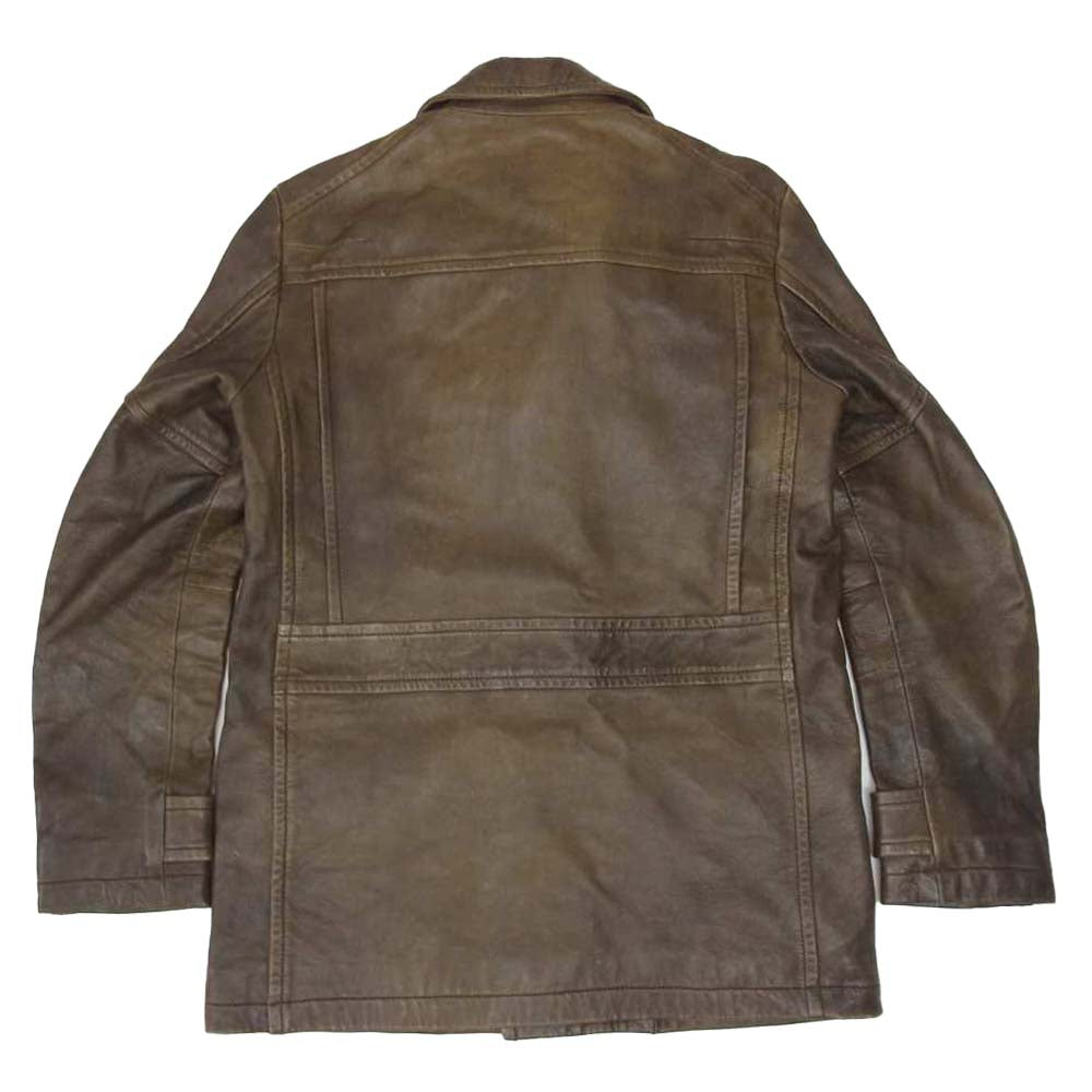 NUMBER(N)INE ナンバーナイン 08AW  ポーランド期 F08-NJ050 裏地シルク100％ ラムスキン レザー コート ブラウン系 3【中古】